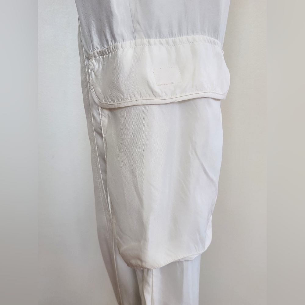 || JOHNNY WAS || Cargos White Elastic Cuffs Drawstring Waist Back Pockets Sz S - Picture 6 of 9
